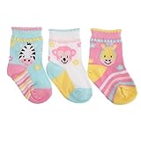 ベビー・赤ちゃん用 どうぶつのデザイン 靴下セット (3足組) ソックス 女の子 (UK 0-0, EUR 15) (しまうま/サル/キリン)