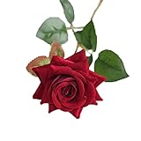 Nice Days(ナイス ディズ) インテリア飾り 上質な造花 薔薇 シルク製 結婚式 パーティー用 (深い赤, 1)