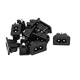 DealMux 10 Pcs AC250V 2.5A IEC AC Input Wiring Socket 2 Pins Copper Rhodium Power