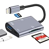 [2023 MFi正規認証品] Muchfox iPhone SD カードリーダー 4in1 Lightning SD カードカメラリーダー SD TF USB カメラアダプタ 高速データ転送 変換アダプタ 写真 ビデオ キーボード 資料 双方向 同時充電と転送可能 iphone/ipad/IOS対応/プラグ＆プレイ