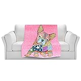 ブランケットウルトラソフトFuzzy 4サイズ！DIANOCHEデザインからby Marley UngaroフレンチブルドッグライトピンクホームDecor Unique Designer芸術的スタイリ