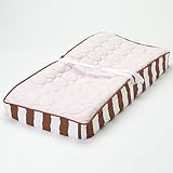 Quilted Circles Pink/Choc Changing Pad Cover by Bacati [並行輸入品]