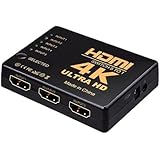 HDMI セレクター 5入力1出力 4K 2K FHD対応 3D映像対応 分配器 切替器 リモコン付き USB給電ケーブル