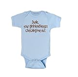 ブルーDude Your Girlfriend KeepsチェックMe Out Infant One Pieceボディスーツ