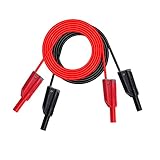 Non-brand ロット2個スタッカブル4mmバナナバナナプラグコネクタテストプローブリードケーブル1M 14AWGワイヤ