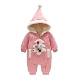 Deylaying 新生児 赤ちゃん 男の子 女の子 ファッション クリスマス ツリー パターン フード付き ロンパース 男女兼用 長袖 コットン 保暖 防寒 クリスマス ジャンプスーツ 秋冬 クリス