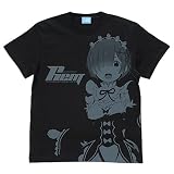 二次元コスパ Re:ゼロから始める異世界生活 レム オールプリントTシャツ BLACK XLサイズ 綿製