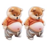犬 お腹 シール 3D 立体 ぷにぷに シール やわらかい ステッカー スマホ 手帳用 デコレーション セット (犬C 2枚)