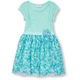 THE CHILDREN'S PLACE(ザ・チルドレンズプレイス) ショート キャップ スリーブ 3D フラワー レース トゥ メッシュ ドレス アイスミント ワンピース 10～12歳【並行輸入】