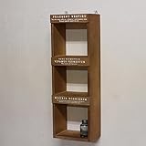 BREA 日本製 飾り棚 縦型 木製 壁掛け (ダークブラウン)