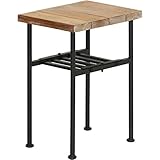 古材アンティークサイドテーブル 【i-cedar】IC-ST 古材 北欧 アイアン アンティーク モダン レトロ パイプ ビンテージ 収納 応接 (ブラウン)