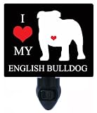 Night Light – I Heart My English Bulldog – Love – 犬LED Night Light