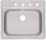 Kindred FSS804NB Single Bowl Stainless Steel 25" x 22" in Topmount Sink [並行輸入品]