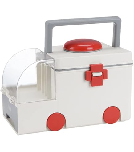 常吉　赤箱 ユーザーセレクション　手拭い付き Amazon.co.jp: 救急箱 薬箱 家庭 車載用 取っ手付き 透明 多機能