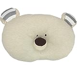 6.7インチかわいいソフトアンチロールPPコットンベビーヘッドポジショナーピロー、3ヶ月間フラットヘッドを防ぐ - 3歳の幼児（1 PCSのクマ） (くま)