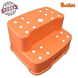 [Budsia] Baby Kids Extra-Wide & Tall Jumbo Step Stool with Removable Non-Slip Caps & Rubber Grips / 