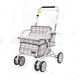 厚い鋼管高齢者ショッピングトロリー4輪ショッピングカート、折りたたみ歩行援助2つのストレージバッグ、車輪はブレーキで360度を回転させることができます。