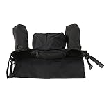 Perfk ベビーカートレイ　ドリンクホルダー 　荷物掛けバッグ　ボトル　哺乳瓶　小物入れ　収納　フック付き　ジッパーポケット付　ブラック