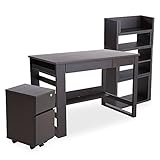 学習机 勉強机 学習デスク 天然木 桐 タモ材 組換自由 伸縮 ラック チェスト 木製 幅100cm ダークブラウン