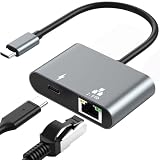 USB-C 2.5G 有線LANアダプター [2.5Gbps ＆ 120W充電対応] 2-in-1 Type-C LAN変換アダプター、USB-C to RJ45 ギガビットイーサネット Thunderbolt 4/5・USB4対応 MacBook/PC/タブレット用