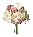 「ノーブランド品」手製結ぶ造花ボタン 花嫁ウェディングブーケ ブライダルフラワー(パープル*1)
