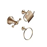 Lovoski 3点　バスルーム　アクセサリー　キット　ダブル　服ハンガー　タオルリング　トイレット　ペーパーホルダー