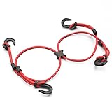 デイトナ(Daytona) バイク用 荷台 ゴムひも 長さ調整式 ストレッチ コード&フック 3.5m レッド 73400