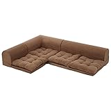 日本製 フロアソファ ロータイプ L字型 ローソファー ソファーベッド ごろ寝 ソファ リビング ブラウンB