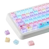 KiiBOOM ニャンプリン かわいいキーキャップ 可愛い猫デザイン PC半透明キーキャップ MAOプロファイル メカニカルキーボード用 カスタム用 134キーセット 60%、65%、75%、TKL、96%、フルサイズレイアウト対応(Meow Pudding)