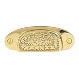A29 Brass Geometric Bin Pull, Weathered Bronze Finish [並行輸入品]