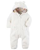 カーターズ Carter's 正規品 フリース ロンパース ジャンプスーツ 白 カバーオール 防寒着 女の子 24M(85-90cm)