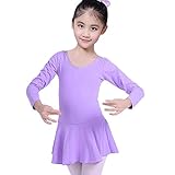 Tovadoo 子供服 ベビー服 女の子 ロンパース 長袖 バレエ服 ダンス 練習用 背中リボン 伸縮性よい 多色 可愛い プレゼント 2-6歳