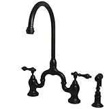 Kingston Brass KS7795ALBS English Country Kitchen Faucet with Brass Sprayer, Oil Rubbed Bronze [並行輸入