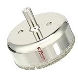 uxcell　ガラスホールソー　ダイヤモンドドリルビット　シルバートーン　金属　ダイヤモンド粒子　粒子被覆　75mm　ガラス用