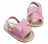 Effiku(エフィック) ベビー フリンジ リボン サンダル ベビーサンダル ベビーシューズ 可愛い 女の子 滑り止め 11ｃｍ-13ｃｍ (12cm, ピンク)
