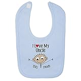 (フロソ) FLOSO 赤ちゃん・ベビー用 I Love My Uncle This Much(このぐらいおじちゃんが好き)プリント ベルクロビブ スタイ (ワンサイズ) (スカイブルー)