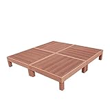 人工木ウッドデッキ 縁台 4点セット 1坪 連結用ネジ付 樹脂 デッキ 縁台【2色選択可】 (ブラウン)