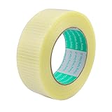 uxcell ガラス繊維テープ 断熱 グリッドテープロール 40 x 125mm 50m全長 ホワイト