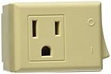 Leviton 1470-I 15 Amp 125V AC 3-Wire Grounded Switch Tap with On/Off Button, Ivory by Leviton