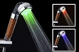 お風呂 が楽しくなる LED シャワー ヘッド お肌に 優しい 活性炭 入り レインボー ３色 タイプ (d 活性炭入り　３色)
