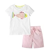 女の子の服　子供服　ファッション　半袖 シャツ ショートパンツ　2本 衣類セット (3T)