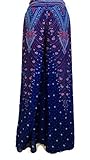 Thai Bohemian Gypsy Style Maxi Trousers 100% Rayon Printed Beautiful Long Trousers Elastic Waist [並行