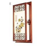 クリエイティブ印刷固体木材中国の壁ランプ通路通路玄関壁ランプベッドサイドランプ三色ライト中国スタイルのLEDランプマルチスタイルオプションのサイズの長方形：58 * 28 * 10センチメートル、正方