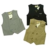 細いストライプ柄がフォーマルタキシード/ベスト（濠Du）ブルー100cm（左）