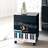 [ベルメゾン]ディズニー リビング収納ワゴン ゲーム機収納 ピアノワゴン カラー ブラック