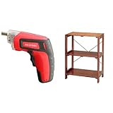 『電動ドライバー 充電式 RD110-R レッド』と『ラック ウッディラック 幅58.5×奥行35×高さ80cm ブラウン WOR-5308』のセット