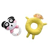 2 PCS、手作りパンダラトルと黄色キャンバスモンキーおもちゃ