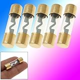 uxcell ヒューズ 電源ヒューズ 　ゴールドトーン　AGUガラススタイル　車用　5本セット