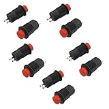 SODIAL(R) 10×瞬間SPST NO赤いラウンドキャッププッシュボタンスイッチAC 250V / 1.5A 125V / 3A