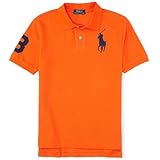 Polo Ralph Lauren(ポロラルフローレン)　ビッグ ポニー ポロシャツ 半袖（オレンジ色・紺色） (2T（2歳）, オレンジ) [並行輸入品]